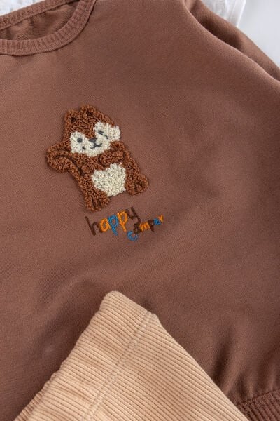 Figürlü 2'li Erkek Bebek Takım Alt Üst Bebek Takımı