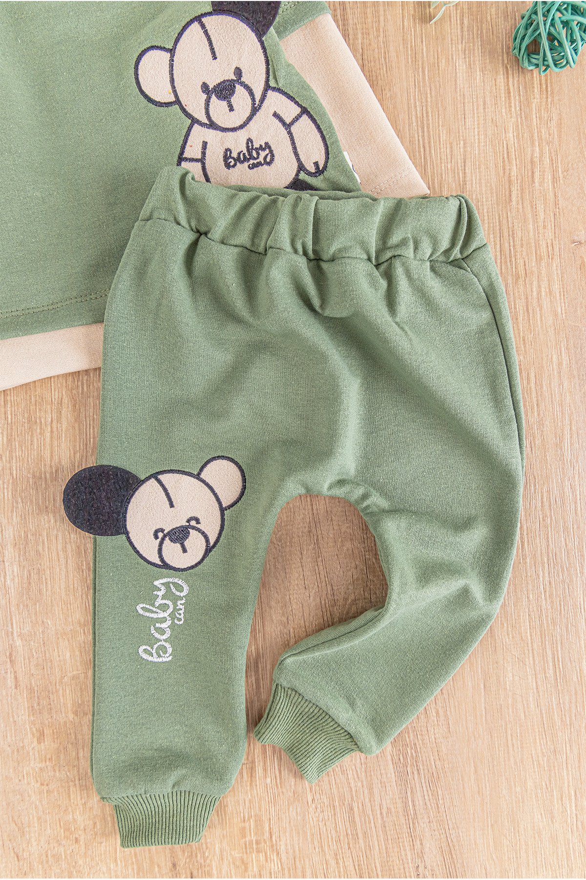 Ayıcık Figürlü 2'li Erkek Bebek Takım