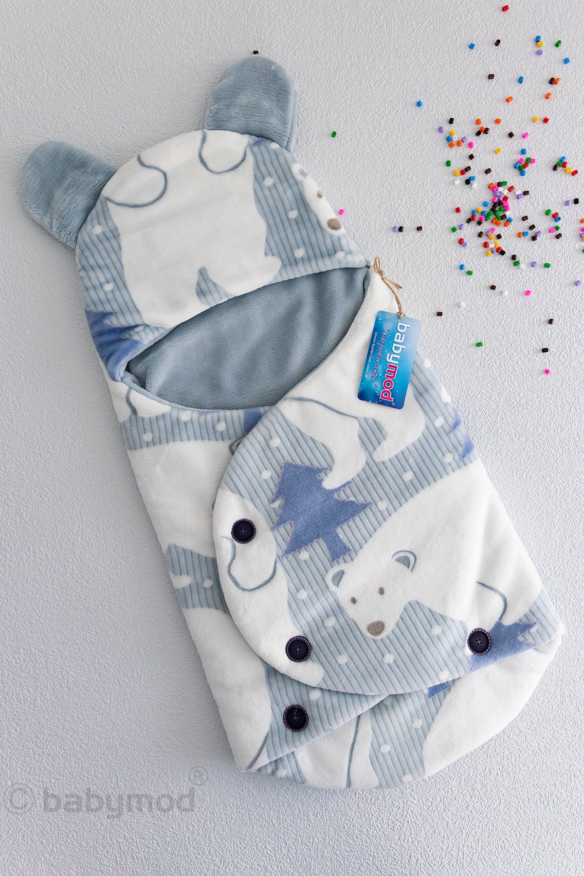 Bear Figürlü Erkek Bebek Kundak