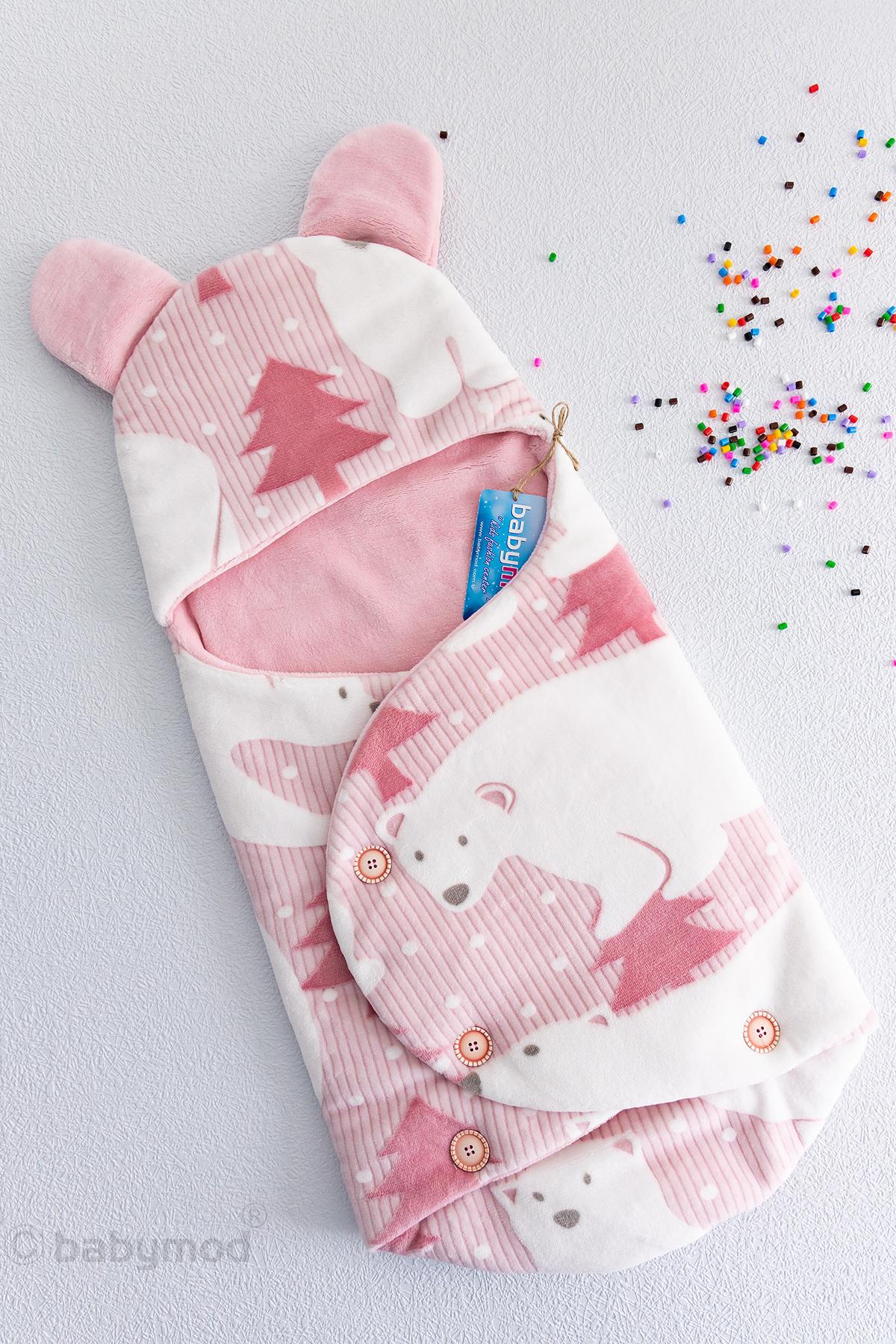 Ayıcık Figürlü Kız Bebek Kundak