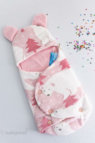 Ayıcık Figürlü Kız Bebek Kundak