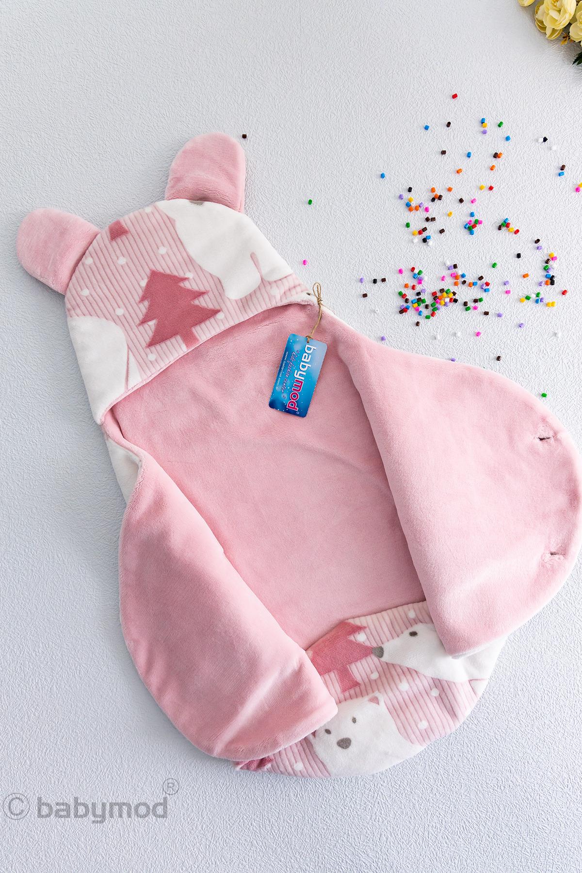 Ayıcık Figürlü Kız Bebek Kundak