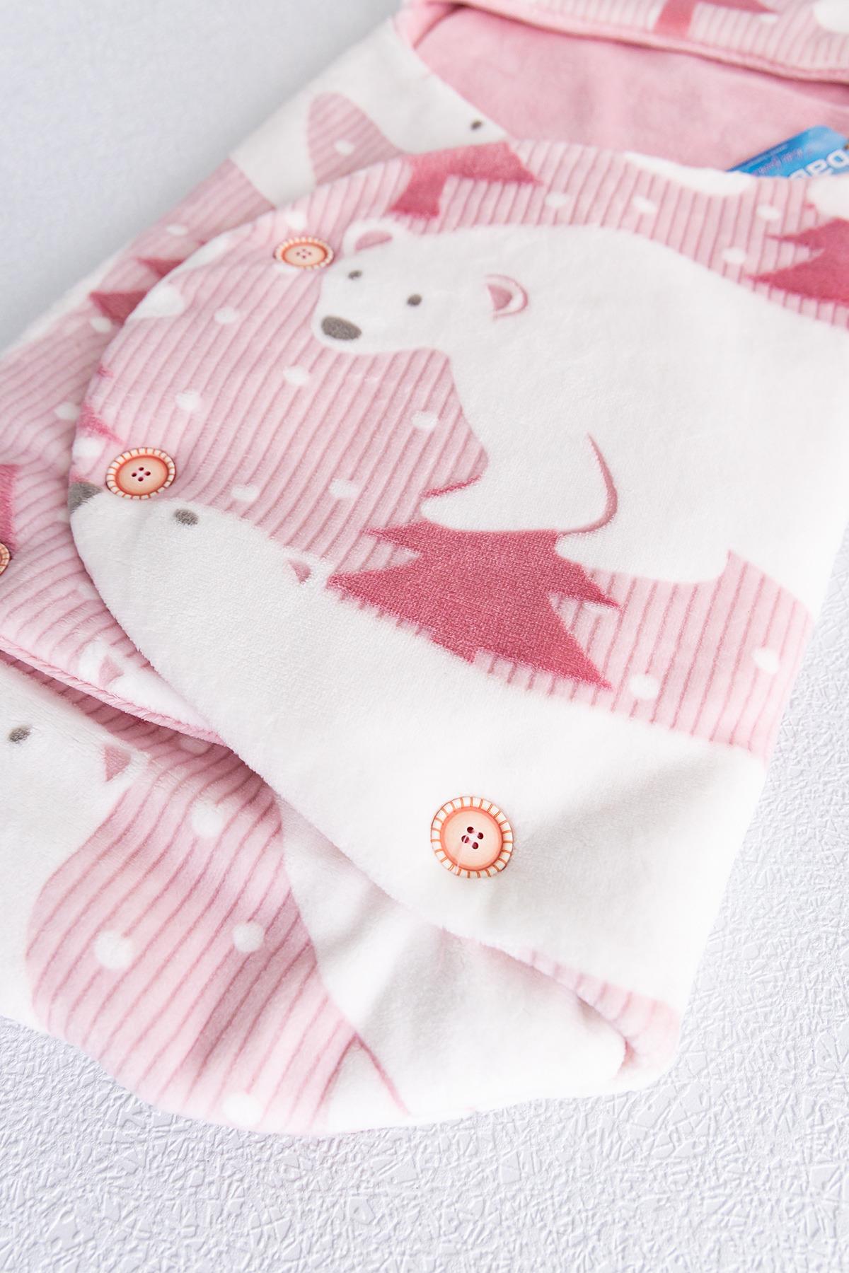 Ayıcık Figürlü Kız Bebek Kundak