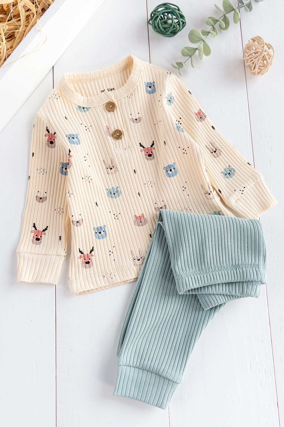 Figürlü 2'li Erkek Bebek Takım