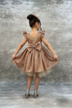 Kız Çocuk Parıldayan Bakır Elbise
