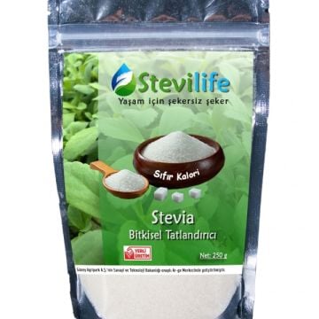 Stevia'lı Toz Tatlandırıcı - Sıfır Kalori - Diyabetik (250gr)