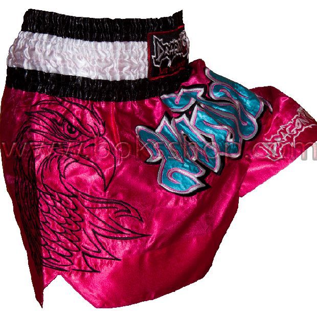 Muay Thai Pembe Nakışlı Şort Small (S)