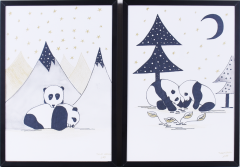 El Yapımı Suluboya Tablo 2'li Set- Pandalar Uykuda