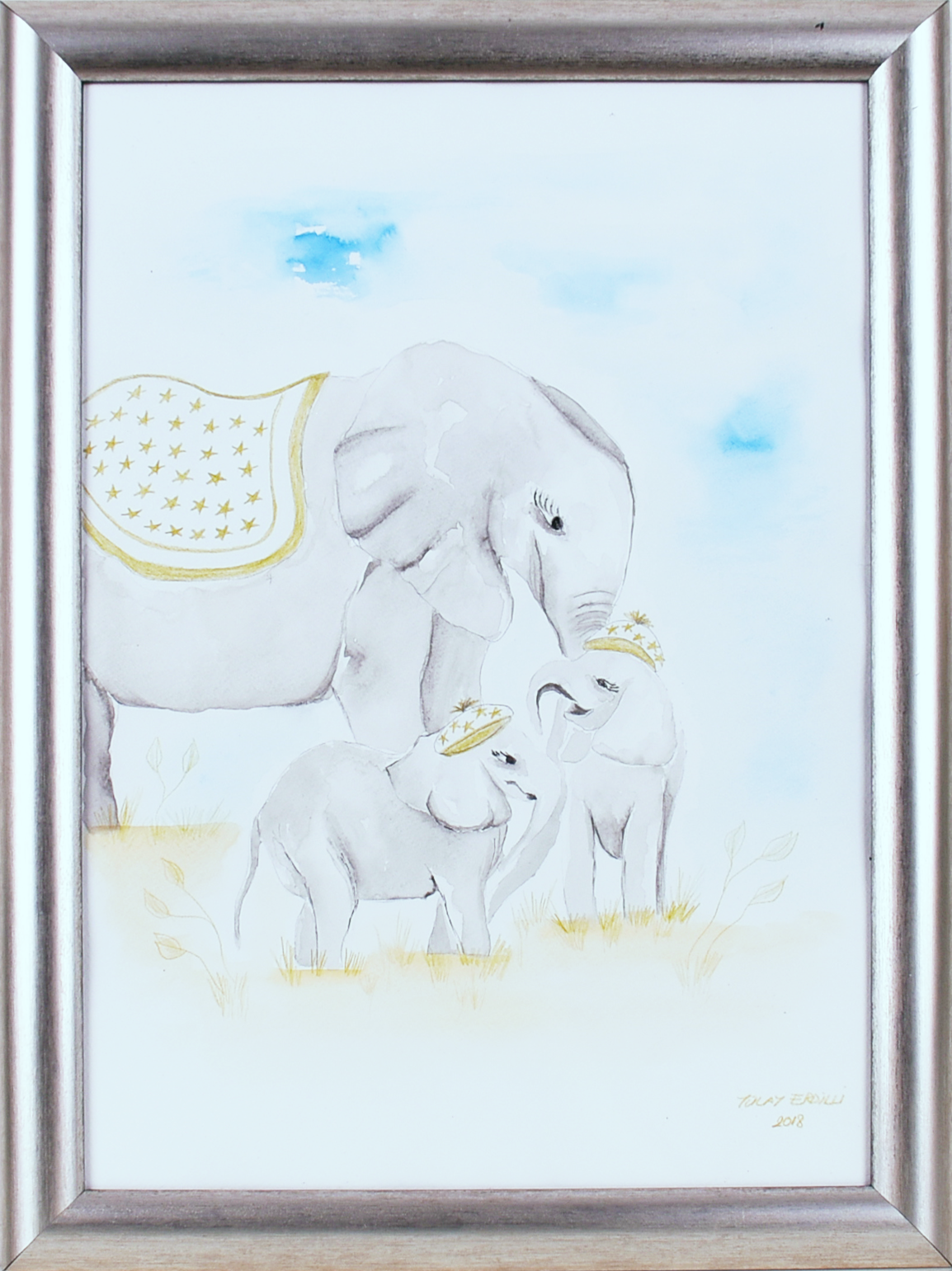 Anne Fil ve Yavruları - Mavi