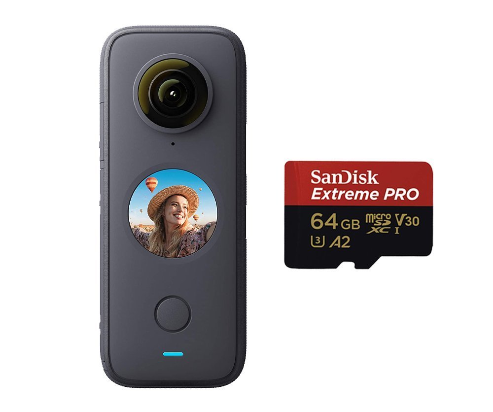 Insta360 One X2 Standart Edition + Sandisk 64gb Hafıza Kartı + Selfie Çubuk