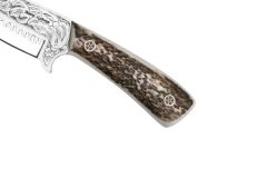 Bora 408 Boynuz Saplı Gravürlü Leopard Bıçak