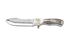 Bora 412 Safari Boynuz Sap Gravürlü Bıçak