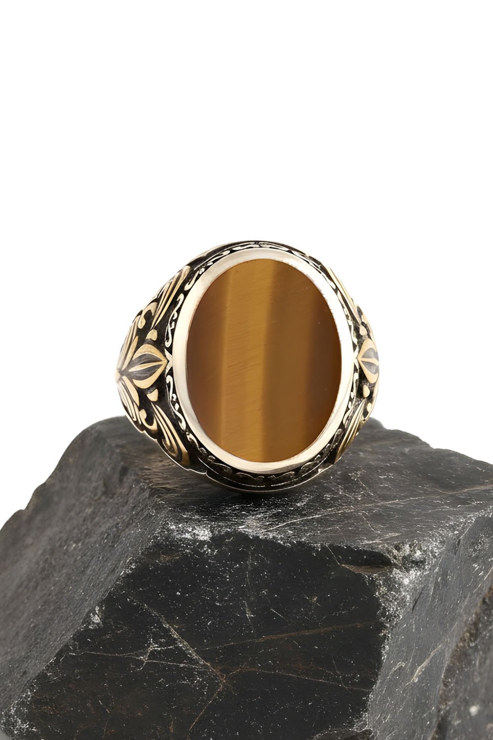 Kaplangözü Taşlı Gümüş Erkek Yüzük