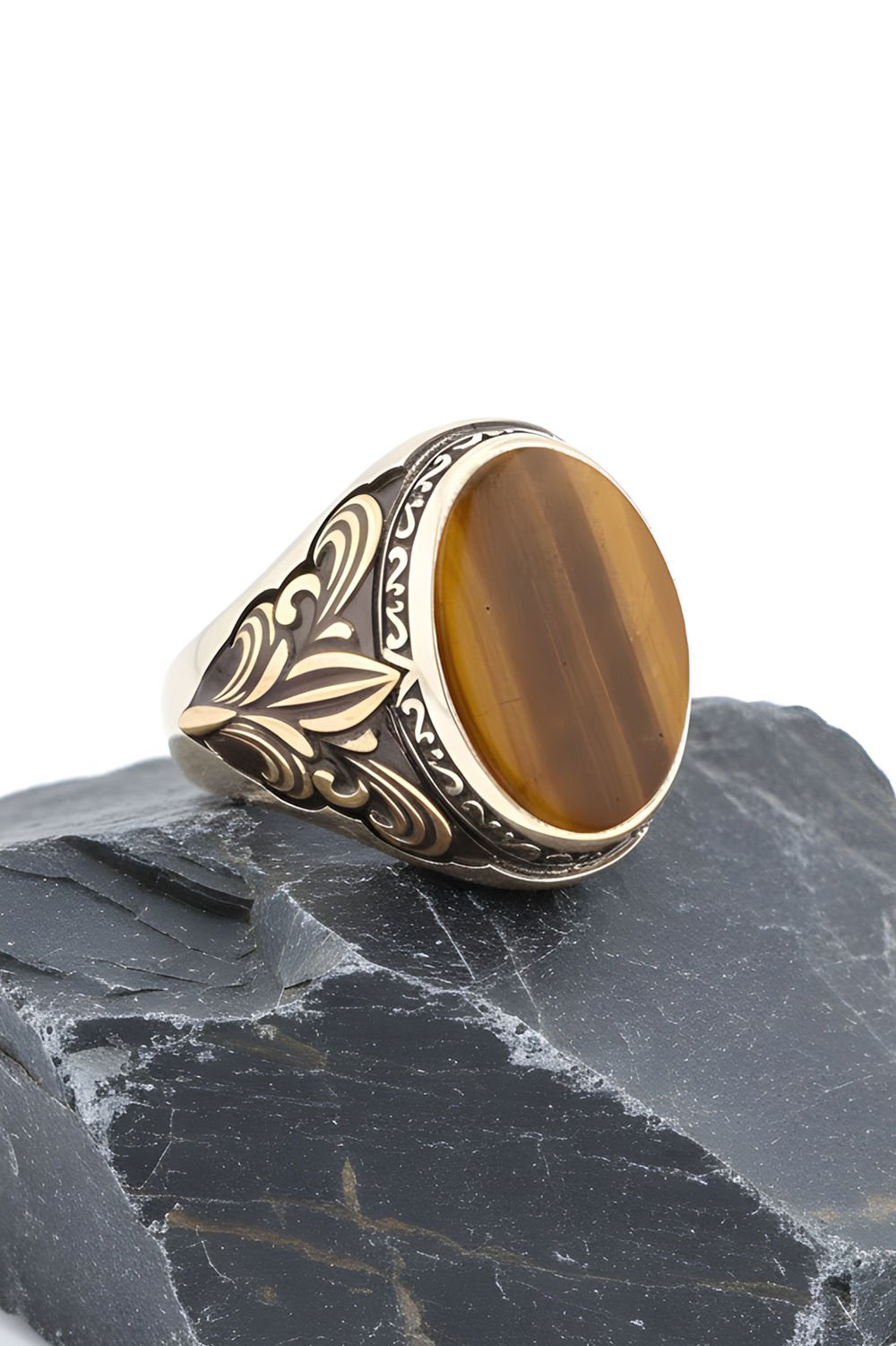 Kaplangözü Taşlı Gümüş Erkek Yüzük