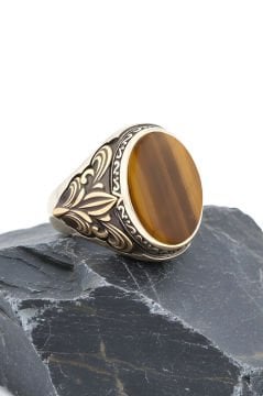 Kaplangözü Taşlı Gümüş Erkek Yüzük