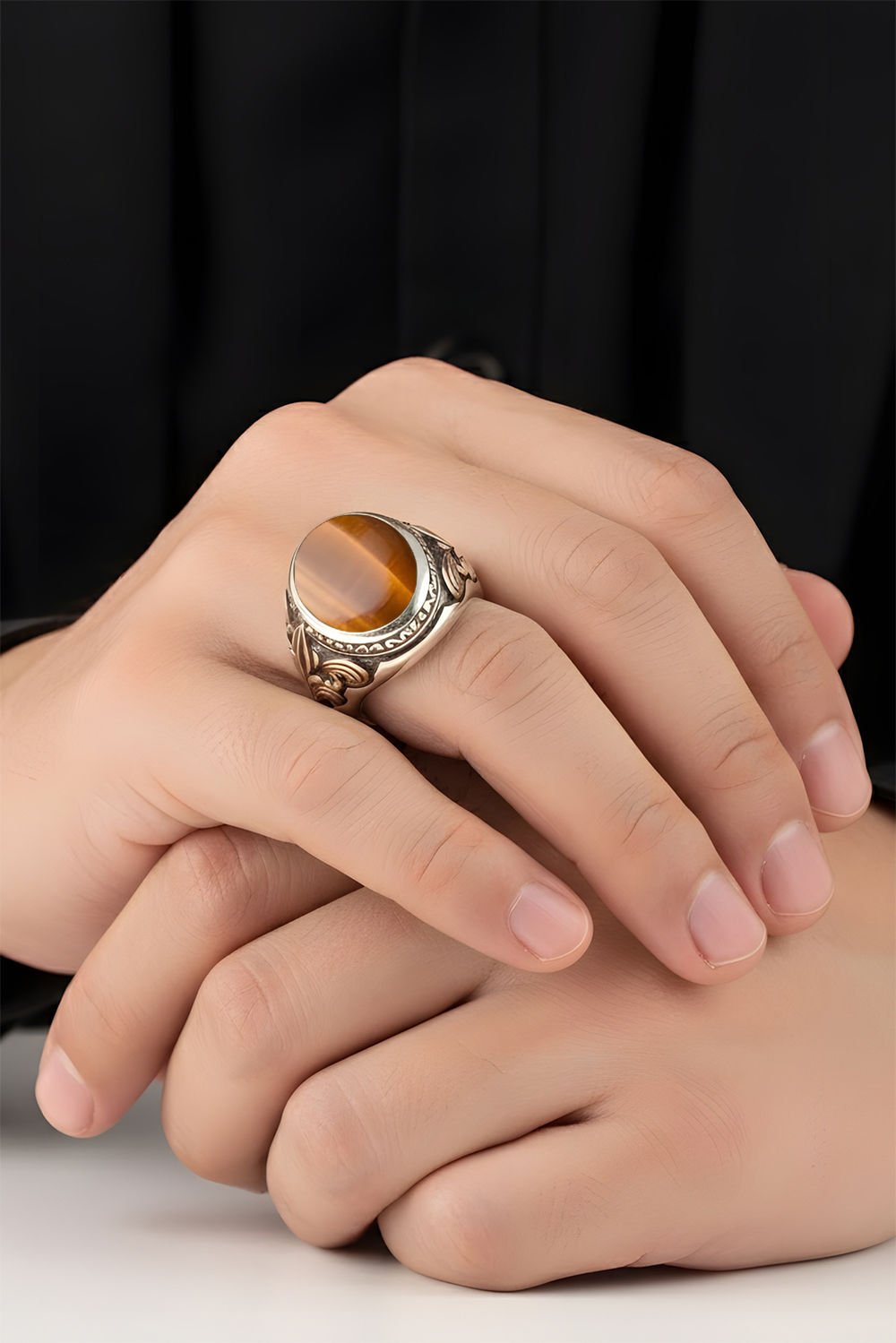 Kaplangözü Taşlı Gümüş Erkek Yüzük