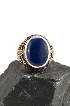 Lapis Lazuli Taşlı Gümüş Erkek Yüzük