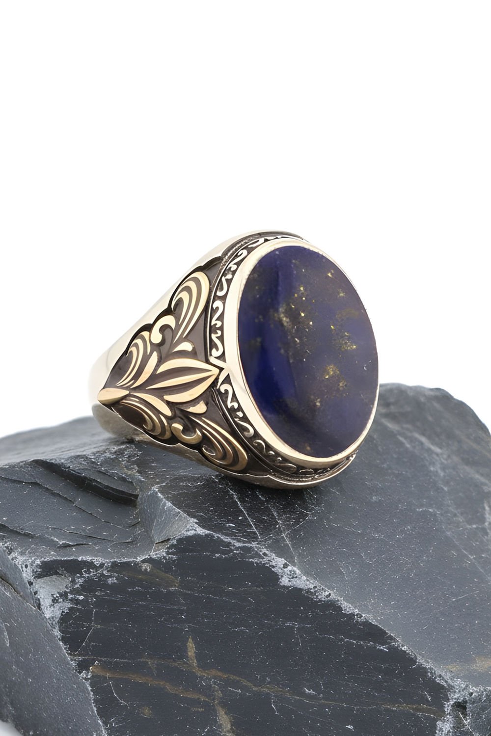 Lapis Lazuli Taşlı Gümüş Erkek Yüzük