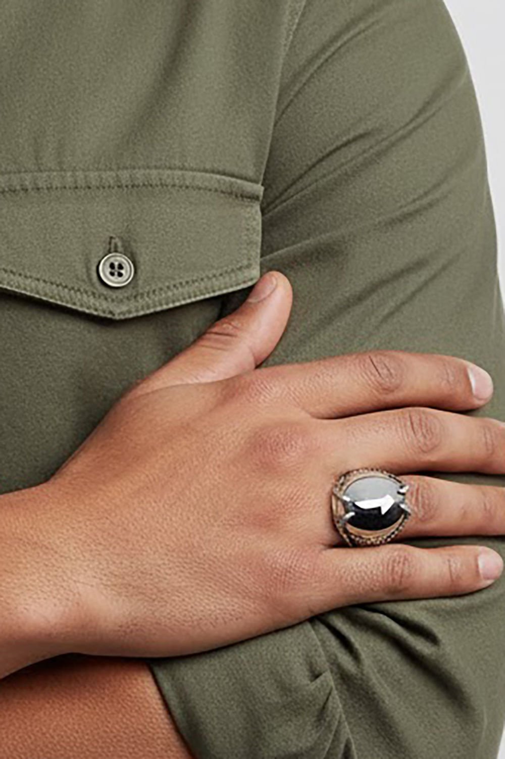 Pençe Model Oniks Taşı Üzeri Elif Yüzük