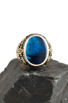 Okyanus Sedefi Taşlı Gümüş Erkek Yüzük