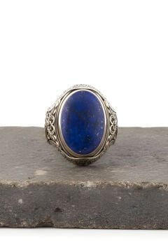 Lapis Lazuli Taşlı Berceste Model Gümüş Yüzük