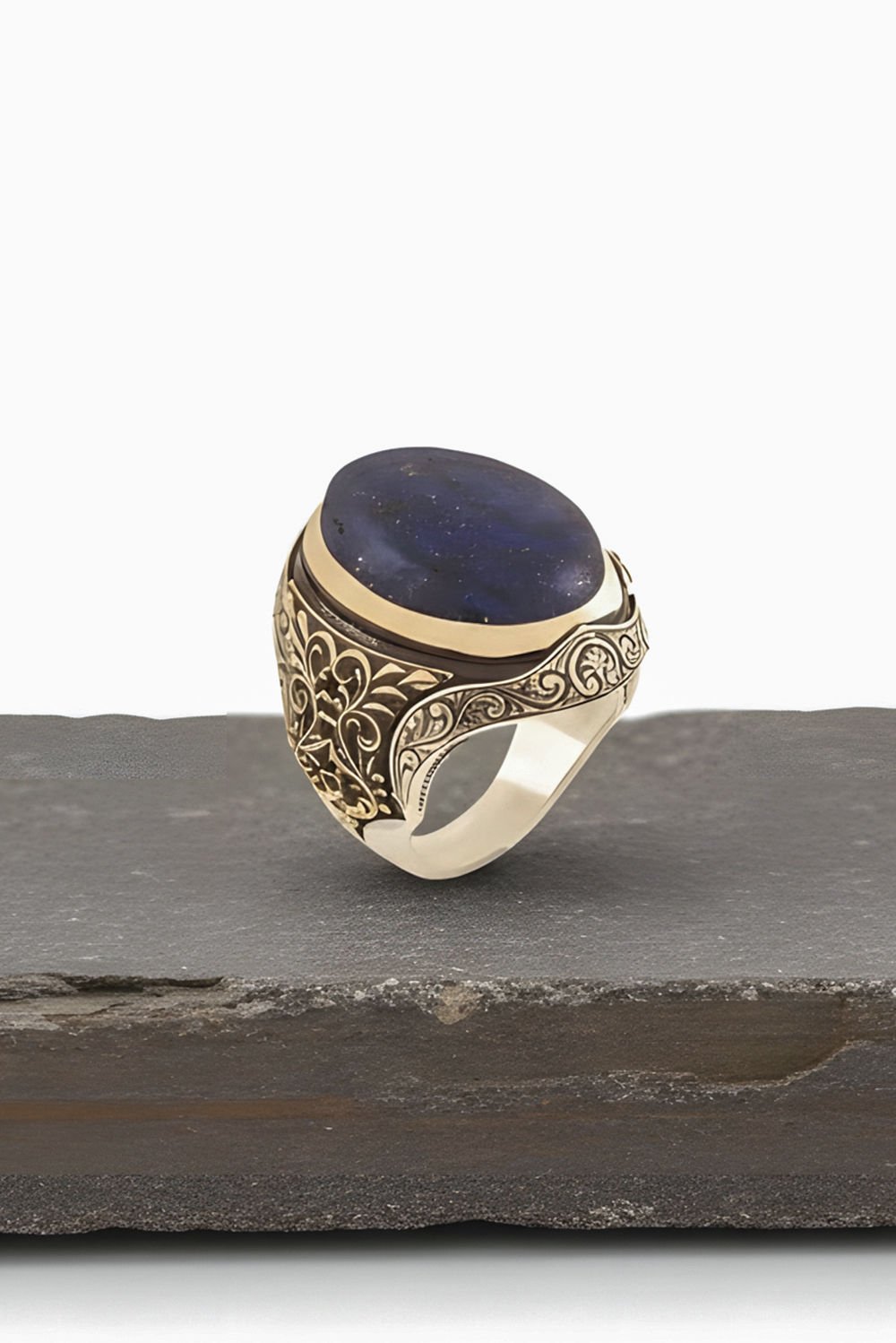 Lapis Lazuli Taşlı Berceste Model Gümüş Yüzük