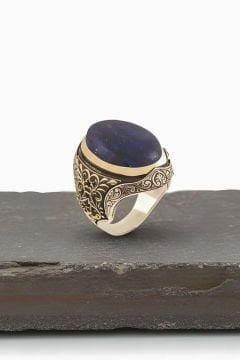 Lapis Lazuli Taşlı Berceste Model Gümüş Yüzük