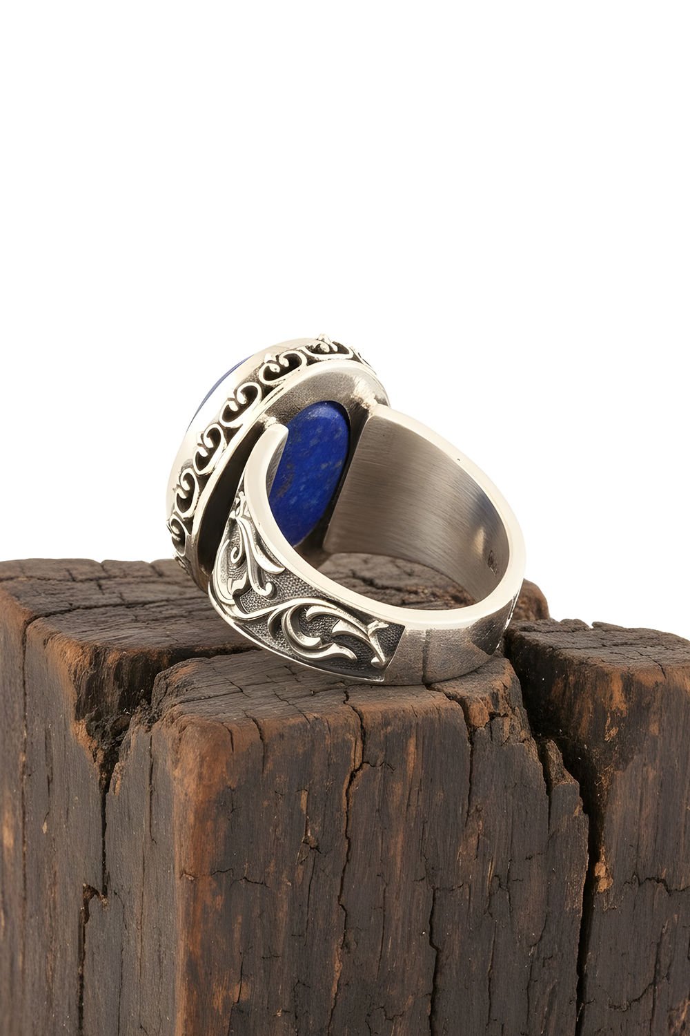 Lapis Lazuli Taşlı El İşi Gümüş Yüzük