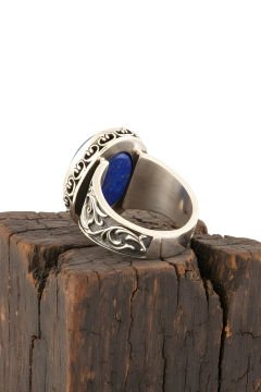 Lapis Lazuli Taşlı El İşi Gümüş Yüzük