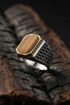 Kaplangözü Taşlı Gümüş Erkek Yüzük