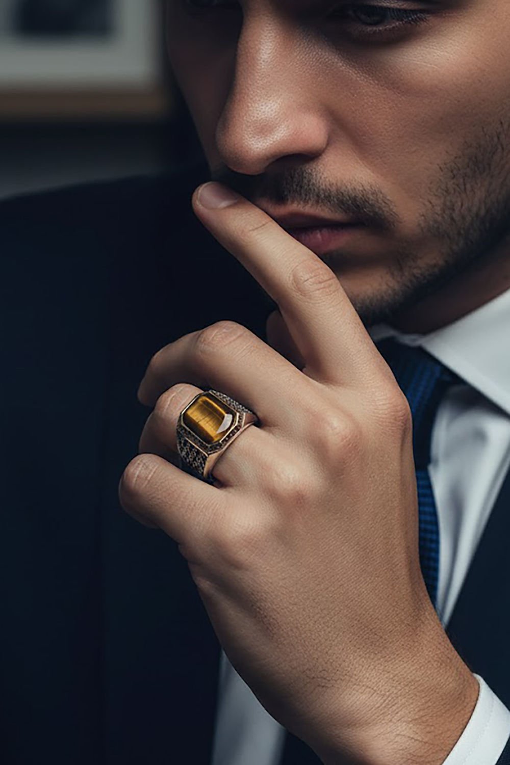 Kaplangözü Taşlı Gümüş Erkek Yüzük