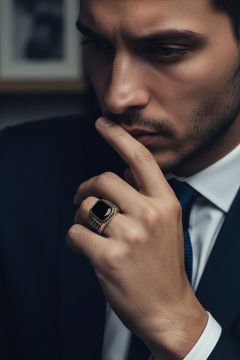 Oniks Taşlı Gümüş Erkek Yüzük