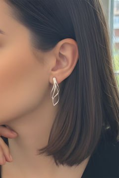 Sarmal Model Gümüş Küpe