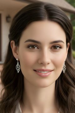 Yaprak Model Gümüş Küpe