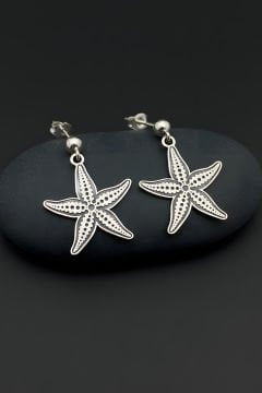 Deniz Yıldızı Model Gümüş Küpe