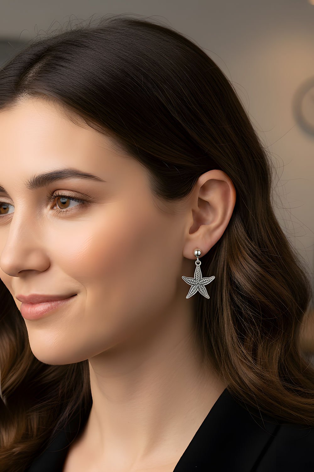 Deniz Yıldızı Model Gümüş Küpe