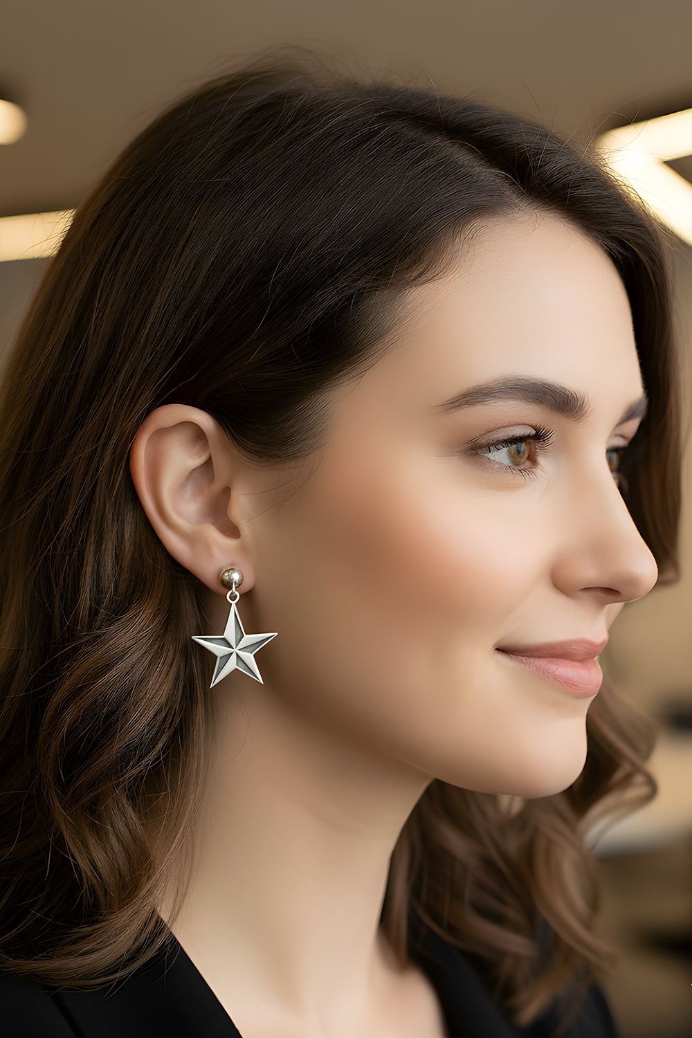 Yıldız Model Gümüş Küpe