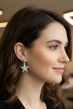 Yıldız Model Gümüş Küpe