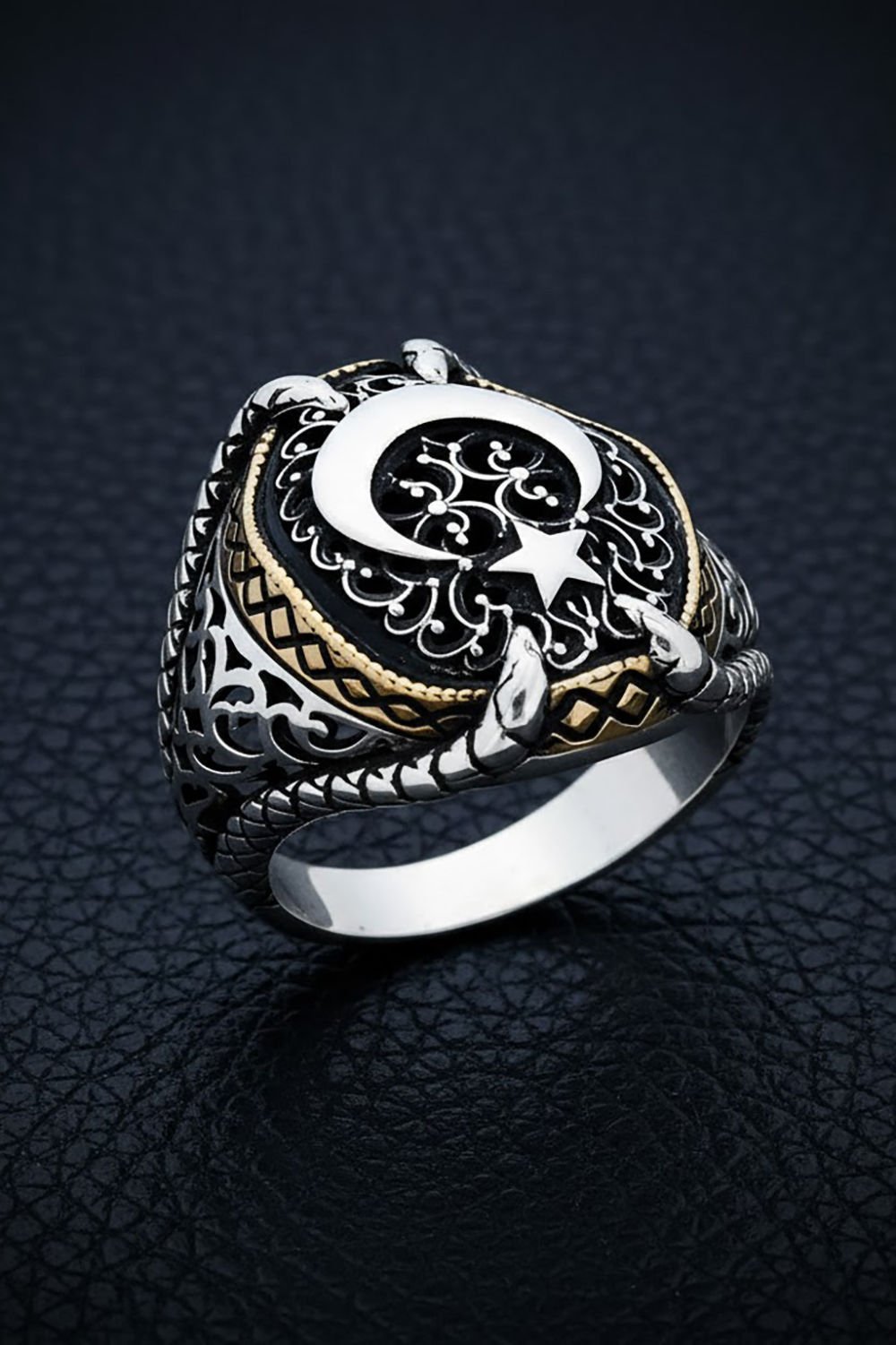 Pençe Model Ay Yıldız Gümüş Yüzük