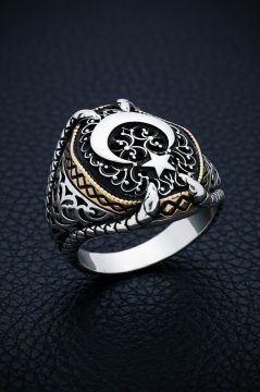 Pençe Model Ay Yıldız Gümüş Yüzük