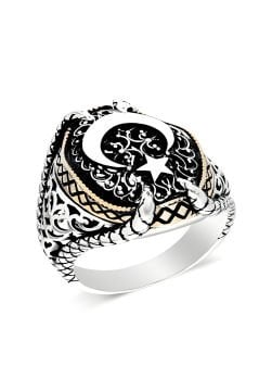 Pençe Model Ay Yıldız Gümüş Yüzük