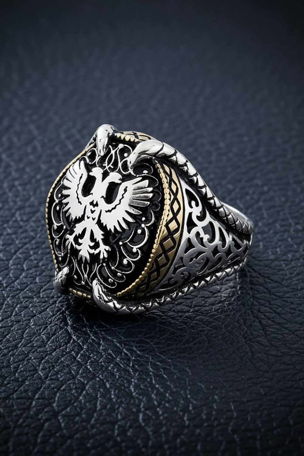 Pençe Model Selçuklu Kartalı Gümüş Yüzük