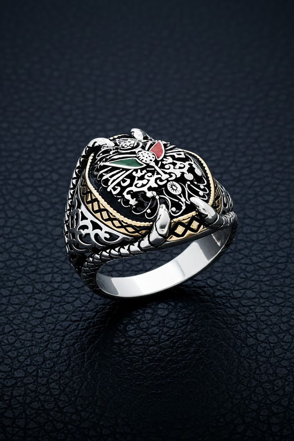 Pençe Model Osmanlı Devlet Arması Gümüş Yüzük