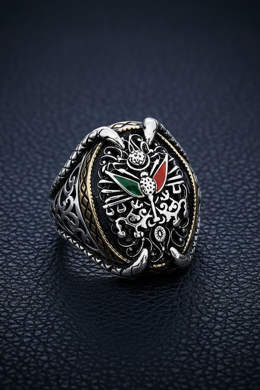 Pençe Model Osmanlı Devlet Arması Gümüş Yüzük