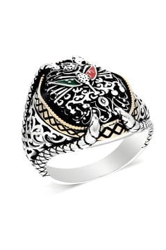 Pençe Model Osmanlı Devlet Arması Gümüş Yüzük