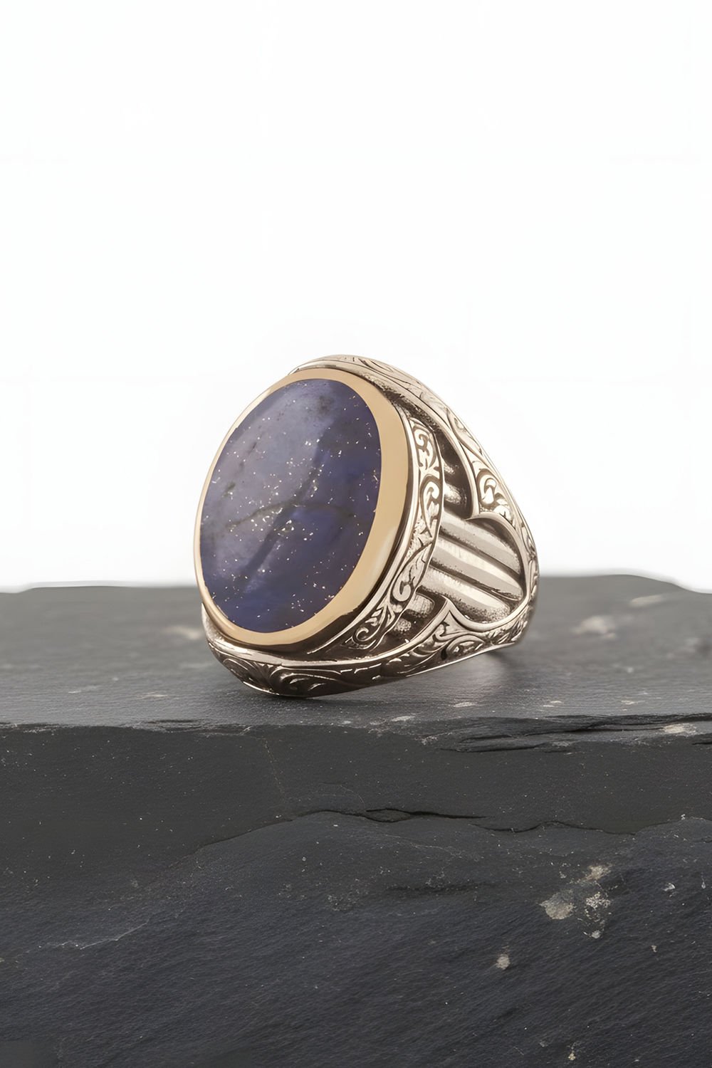 Lapis Taşlı Oval Model Gümüş Yüzük