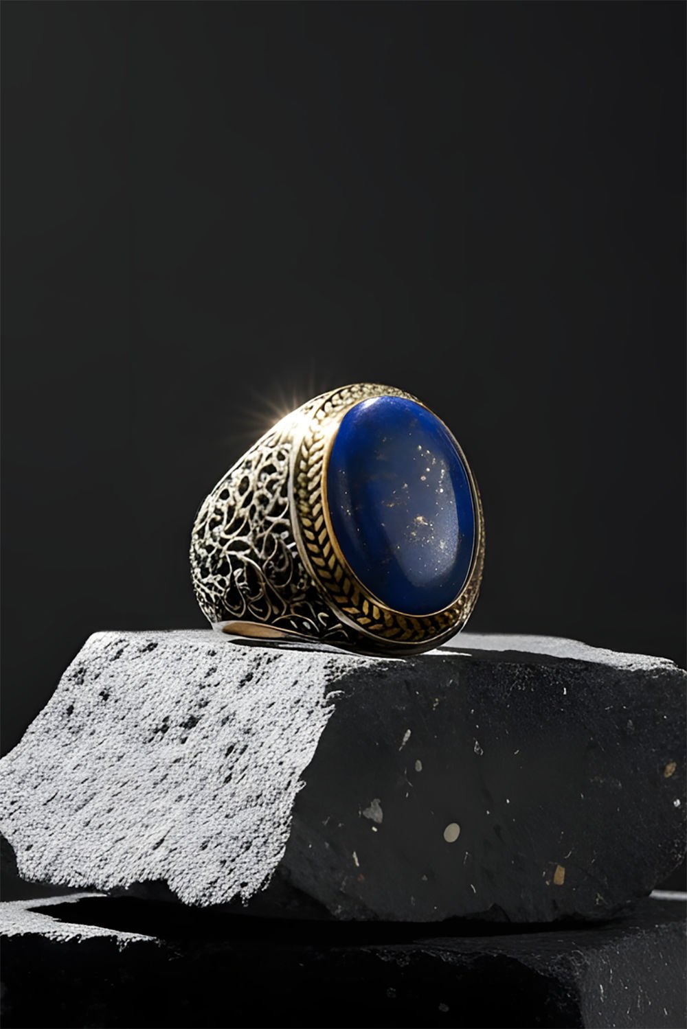 Lapis Taşlı Sarmaşık Model Gümüş Yüzük