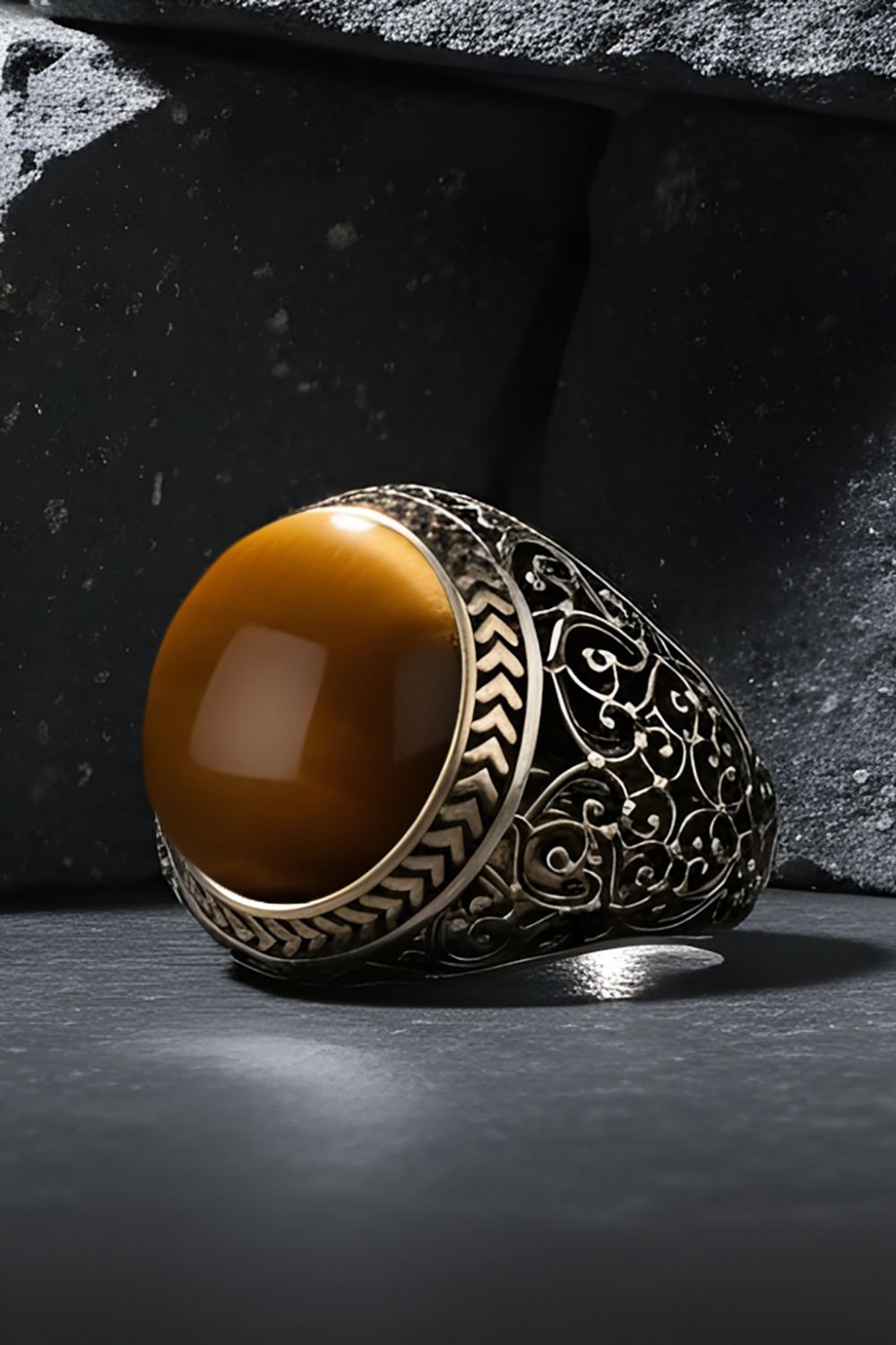 Kaplangözü Taşlı Sarmaşık Model Gümüş Yüzük