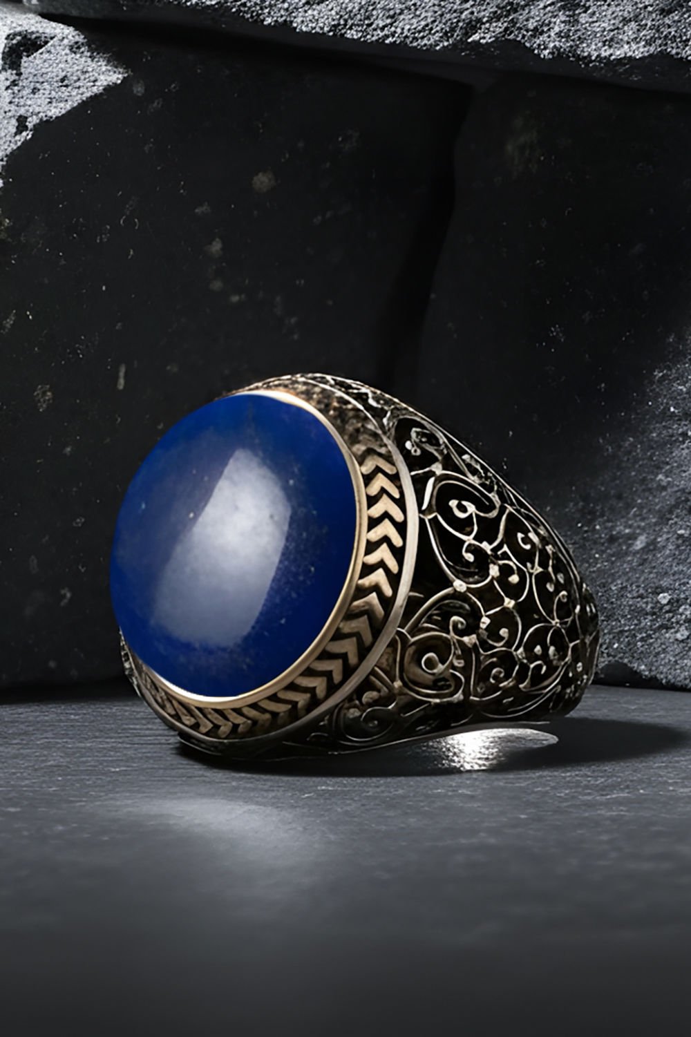 Lapis Taşlı Sarmaşık Model Gümüş Yüzük