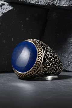Lapis Taşlı Sarmaşık Model Gümüş Yüzük